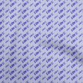 thumbnail image 1 of oneOone Velvet Medium Blue Fabric Writing Font Craft Projects Decor Fabric Printed By The Yard 58 Inch Wide, 1 of 4
