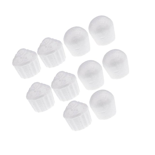 10Pcs Mixed Foam Cupcake Model Craft Painted Crafts Cupcake Styrofoam Foam Decor for DIY Modelling Crafts