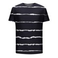 thumbnail image 4 of HKEJIAOI Chemise pour Homme Noir Blanc Décontractée en Spandex Rayée T-Shirts à Col Rond Basique Chandail Rayé Homme, 4 of 5