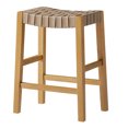 thumbnail image 1 of Maven Lane Emerson Counter Stool in Weathered Natural Wood Finish with Avanti Bone Vegan Leather, 1 of 6