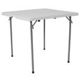 thumbnail image 1 of 34'' Square Bi-Fold Granite White Plastic Folding Table with Carrying Handle, 1 of 5