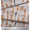 thumbnail image 2 of Soimoi Gray Poly Georgette Fabric Eagle Feather Decor Fabric Printed Yard 42 Inch Wide, 2 of 3