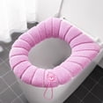 thumbnail image 1 of Solid-Colour Toilet Seat Cushion, Comfortable and Warm Cover with Stretchable Design, Hygienic Protector for Standard Round or Elongated Toilets, Easy to Clean, 1 of 1