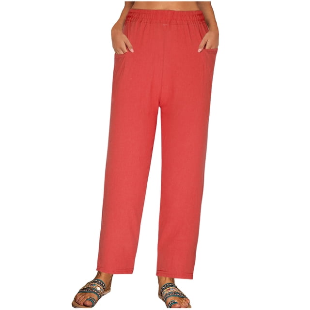 Loose Pants for Women Summer Womens Fashion Casual Spring and Summer Solid Color Loose Full Length Pants