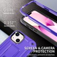 thumbnail image 3 of IBAOLE Étui pour iPhone 13 avec Protecteur d'Écran et Support, Double Couche Antichoc, Étui de Protection Robuste de Qualité Militaire pour iPhone 13 (Violet), 3 of 7