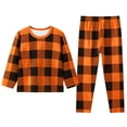 thumbnail image 1 of WEAIXIMIUNG Tout-Petits Enfants Bébés Garçons Filles Pyjamas à Carreaux Imprimés Manteaux d'Hiver Pantalons Ensembles Tenue 8-9 Ans, 1 of 3
