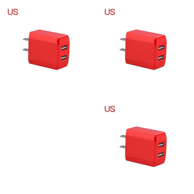 ZLight US Plug Phone Charger Wall Outlet Charging Adapter Replacement Head Watermelon Red 3Set
