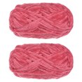 thumbnail image 1 of Unique Bargains 2 Pelotes Fil Velours Fil Chenille 87,49 Verges Polyester Fil Doux pour Couverture 2 Pcs Rouge Clair, 1 of 7