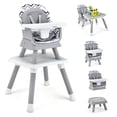 thumbnail image 1 of Babyjoy 8-in-1 Baby High Chair Convertible Dining Booster Seat w/ Removable Tray Strip, 1 of 8