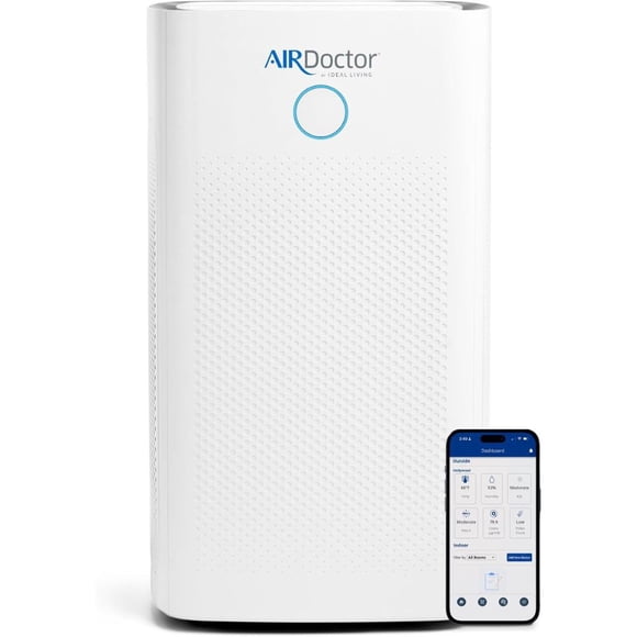 AirDoctor AD5500i Smart 4-in-1 Air Purifier with UltraHEPA & Carbon VOC Filters, White