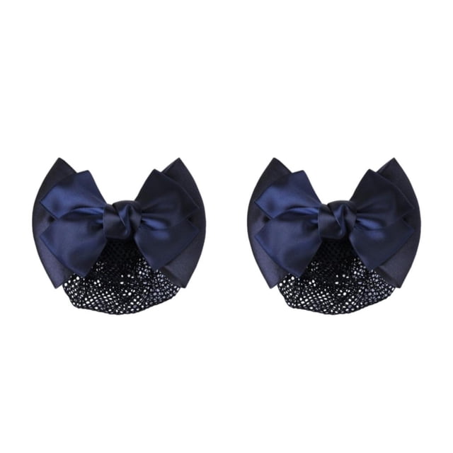 Decodeary Professional Hair Plate Mesh Pocket Practical Snood Net Elegant And Professional blue fine net 2Set
