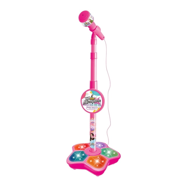 Red Kids Microphone Stand Karaoke Simulation Singing Toy Music Player Recording Activity Gift For Children