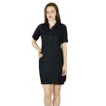 thumbnail image 2 of Bimba Women Short Black Mini Dress With Side Slit Soft Rayon Chic Clothing, 2 of 8