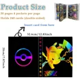 thumbnail image 2 of Trading Card Binder, 4-Pocket Album Book Holder, Fits for TCG Game 240 Cards-OPA2, 2 of 5