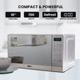 thumbnail image 4 of Total Chef 0.7 Cu Ft Stainless Steel Countertop Microwave, 700 Watts, Digital LED Display, Compact Microwave with Pre-Set Cooking Functions, 4 of 9