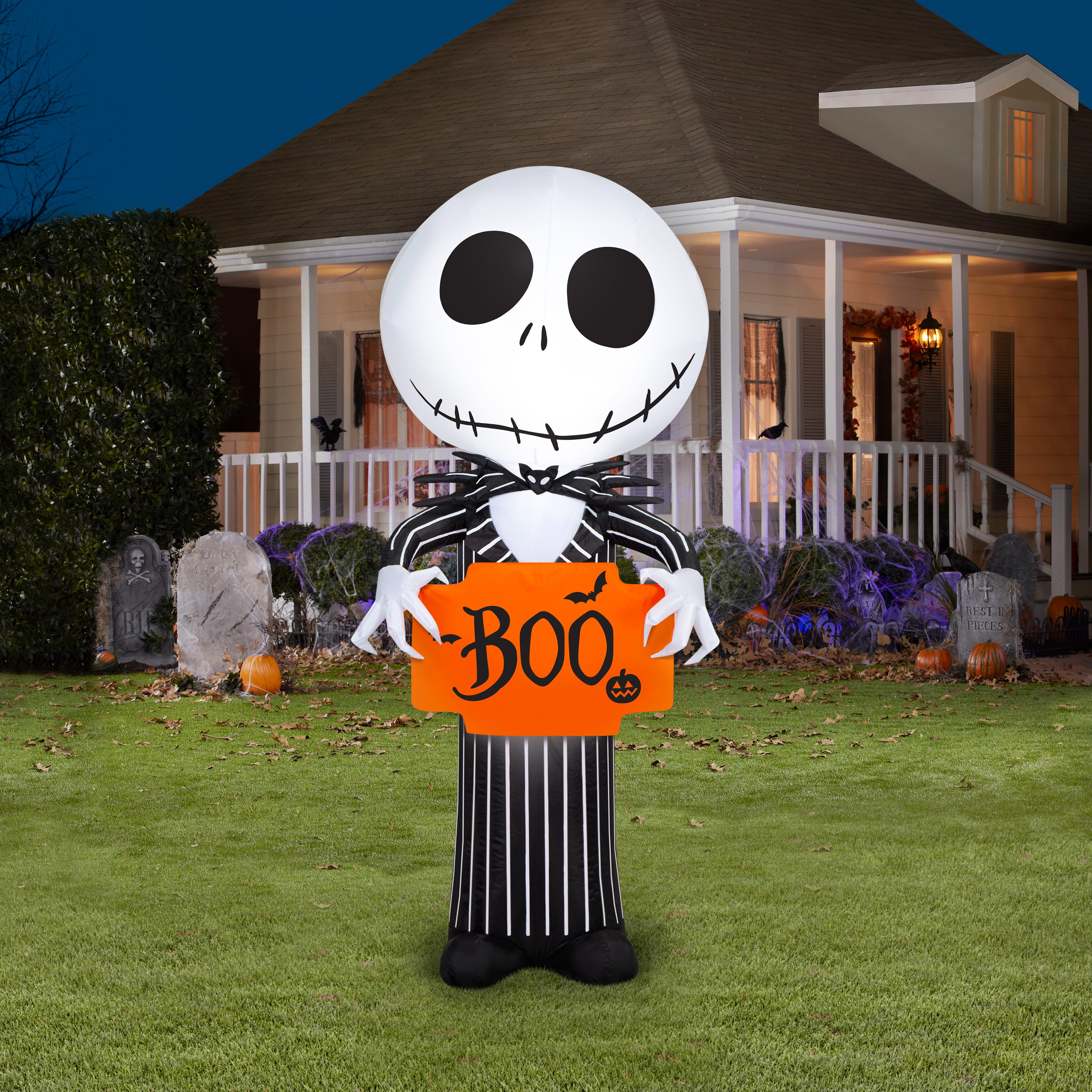 Décorations gonflables de jardin Airblown Halloween Lumière Jack Skellington MD Disney