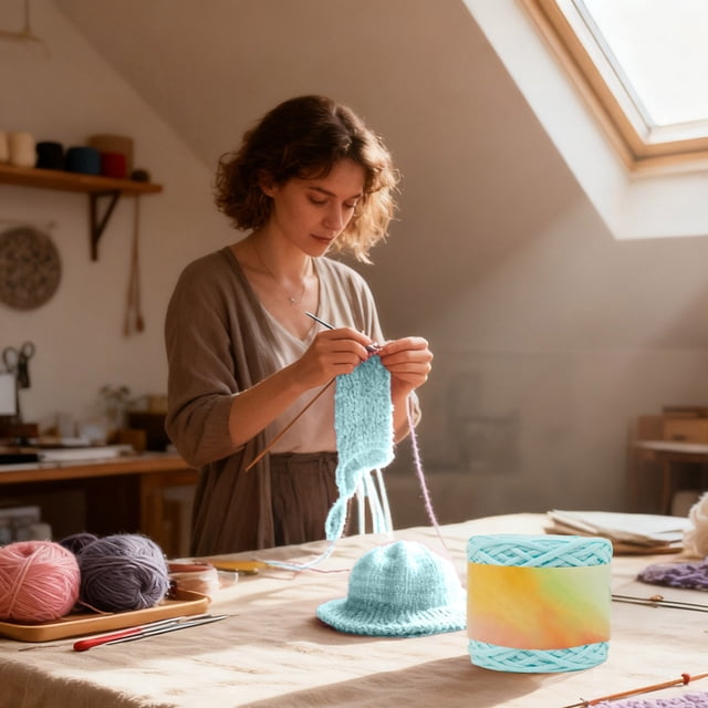 Fil d'Artisanat DIY pour Crochet et Tricot – Fil de Polyester Réactif Phosphorescent pour Projets et Adapté aux Débutants