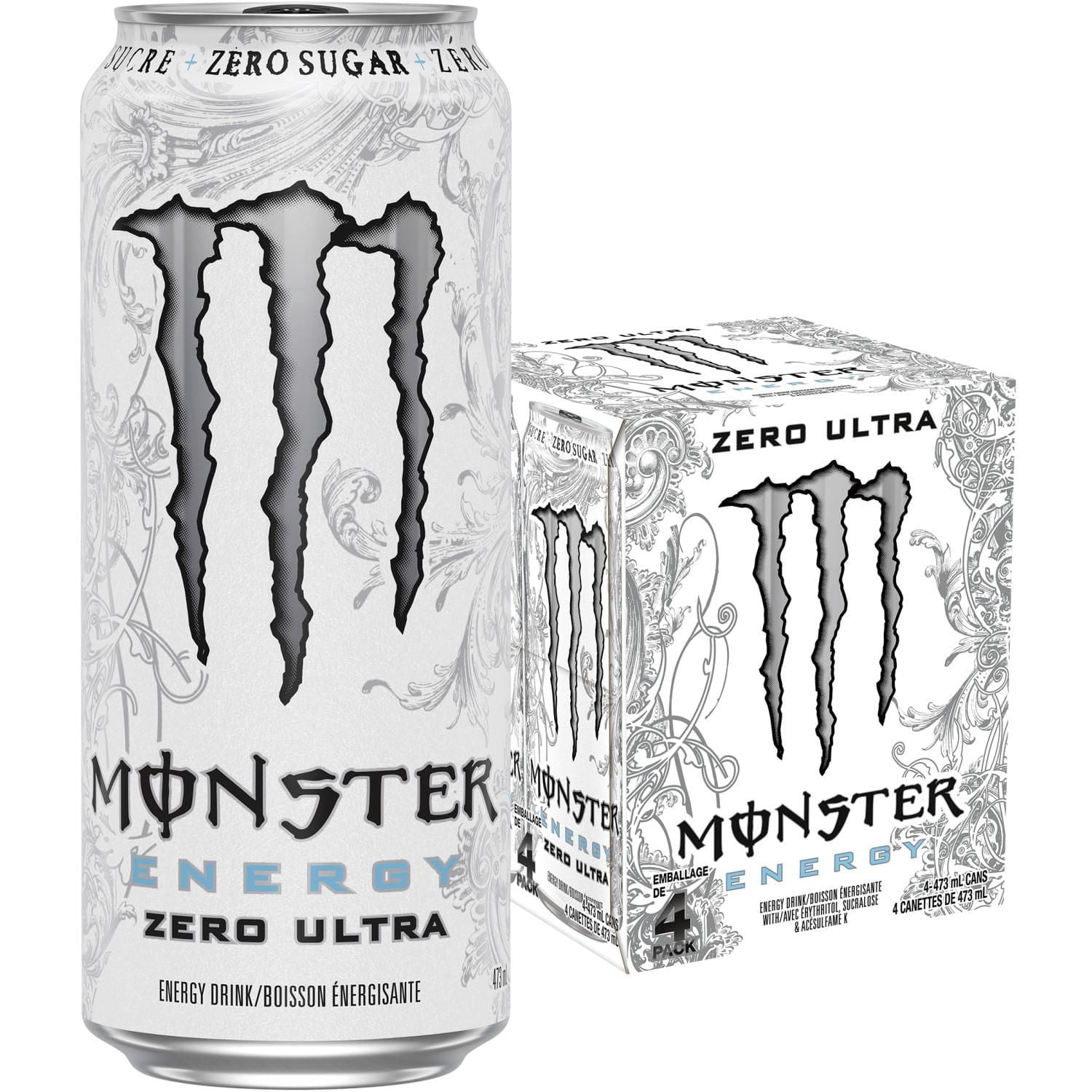 MONSTER ENERGY Zero Ultra, 473mL, 4 Pack