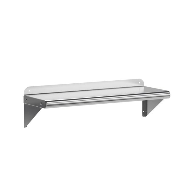 EDTara 24"x12" Stainless Steel Wall Shelf with Adjustable Backsplash & Brackets
