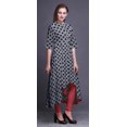 thumbnail image 3 of Bimba Robe Anarkali Grise à Imprimé Géométrique Losange pour Femmes, Col Mandarin, Kurtis Indiens, Kurta Asymétrique - Très Petit, 3 of 5
