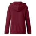 thumbnail image 4 of TIMIFIS Chandail à Capuchon pour Femme Veste Chandail Décontracté à Fermeture Éclair Complète Manches Longues Ample Uni Entraînement Basique Actif Haut à Capuche-Rouge-2-Mfall, 4 of 5