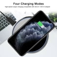 thumbnail image 3 of Wireless Charger, 15W Max Fast Wireless Charging Pad - Ultra Slim, User-Friendly Design - Compatible with All Qi-enabled Android and IOS phones - Black, 3 of 9