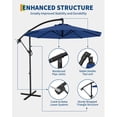 thumbnail image 3 of Parasol Déporté de 10 Pi pour Patio, Grand Parasol de Patio, Parasol Extérieur Déporté à Base en Croix, Levage à Manivelle et Inclinaison Infinie, Protection UV, Résistant à la Décoloration pour Cour Arrière, Jardin, Piscine, 3 of 6