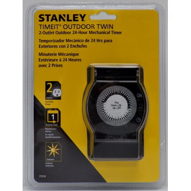 Stanley TimeIt Outdoor Twin 2-Outlet Mechanical Timer