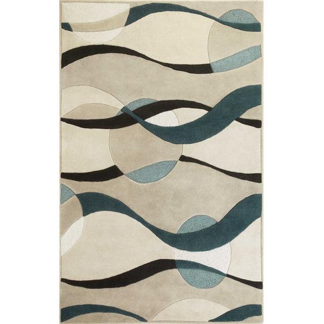 HomeRoots 353541 27 x 45 in. Wool Ivory & Blue Area Rug
