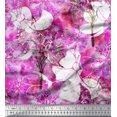 thumbnail image 1 of Soimoi polyester Crepe Fabric Snowflake & Tree Watercolor Print Fabric by the Yard 42 Inch Wide, 1 of 3