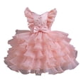 thumbnail image 1 of XDZJLR Girl Dresses Children'S Mesh Stylish Little Princess Tutu Solid Color Flying Sleeve Dress, 1 of 7