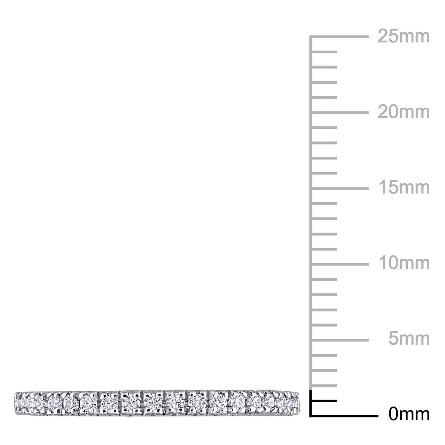 Bande de mariage Miabella avec Moissanite 1/5 carat p.g.t. en or blanc 10K