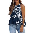 thumbnail image 1 of Weiqiqre Womens Summer Tops Adjustable Tie Neckline Ruffle Hem Sleeveless Flowy Halter Tops, 1 of 6
