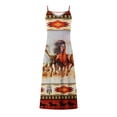 thumbnail image 4 of SMihono Robe Maxi Bohème d'Été pour Femmes Grande Taille Mode Féminine Sexy Sans Manches Imprimée Col en V Ample Robe Longue de Plage, 4 of 5