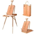 thumbnail image 1 of Portable Wooden French Art Easel Stand, 12 Inch Drawer, Includes Pallete, Sketch Box, Shoulder Strap Easy to Assemble Floor Wooden Easel Stand for Field Painting and Drawing, 1 of 7