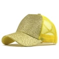 thumbnail image 2 of Baseball Cap Display Ponytail Messy Buns Trucker Plain Baseball Visor Cap Unisex Glitter Hat, 2 of 3
