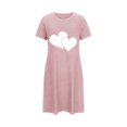 thumbnail image 5 of Pyjama Femme Chemise de Nuit pour Femme Manches Courtes Vêtement de Nuit Confortable Chemises de Nuit Imprimées Col Rond T-Shirt de Nuit Robe de Sommeil Douce Coupe Ample Robe de Pyjama TG, 5 of 5