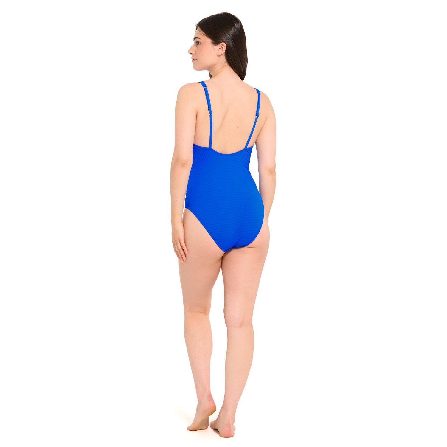 Captiva Women's Textured One Piece Swimsuit with Front Cutout