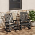 thumbnail image 1 of 2-Piece HDPE Outdoor Rocking Chair Set - High Back Porch Rockers for Adults, All-Weather Resistant for Patio & Front Porch - Black, 1 of 8