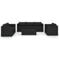 thumbnail image 3 of vidaXL 10 Piece Garden Lounge Set with Cushions Poly Rattan Black, 3 of 4