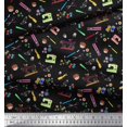 thumbnail image 3 of Soimoi Viscose Chiffon Fabric Scissor,Buttons & Machine Sewing Print Fabric by Yard 42 Inch Wide, 3 of 3