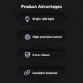 thumbnail image 3 of Retractable Dog Leash, Bright LED Light One Handed Brake Pause Lock  Big Duty Pet Leash Door Stair Gates Gates Gate Extensions, 3 of 8