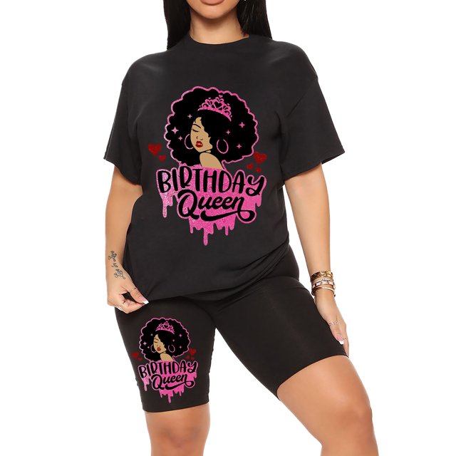 Innerwin Sweatsuits Short Sleeve Ladies Two Piece Outfit Fitness Crew Neck Loose Fit Jogger Set Style-C L