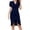 Dark Blue, variant on LOVZFMLL Women's Temperament Commuting OL Short Sleeve Dress Black XL
