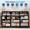 thumbnail image 3 of Dresser for Bedroom, 55" Wide Modern Dresser TV Stand with 14 Fabric Drawers, Large Clothing Storage Cabinet, Drawers Organizer for Hallway, Living Room, Office, 3 of 8