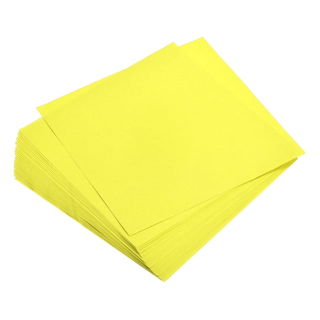 Unique Bargains 25 Sheets 8x8 Inch Origami Paper Double Sided Fluorescent Yellow Square Sheet for Art Craft Project, Beginners