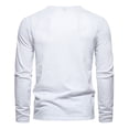 thumbnail image 4 of Yuyuzo Men Basic Tops Long Sleeve 1/4 Button Notch V Neck Cozy Fall Casual Shirts Blouse Solid Color, 4 of 5