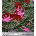 thumbnail image 1 of Soimoi Modal Satin Fabric Floral & Leaves Tropical Decor Fabric Printed Yard 42 Inch Wide, 1 of 3