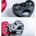 thumbnail image 1 of Zip Line Trolley Double Pulleys Hanging Compact Size Professional Device Caving Tool Rope Fixator 25KN Tandem Wheels Climbing Pulley for Outdoor Use Black, 1 of 9