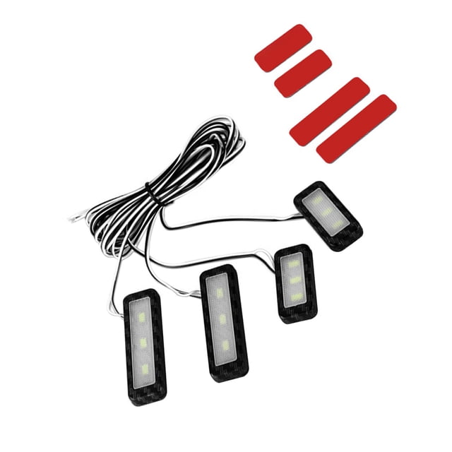 Langgg 4pcs Universal Car Door Handle Armrest LED Light Interior Atmosphere Lamp Automotive Accessories